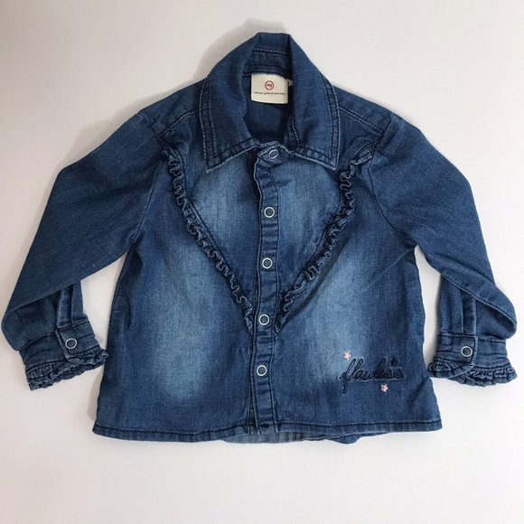 Adriano Goldschmied Baby 12 Months Blue Long Sleeve Shirt Top - Picture 1 of 7